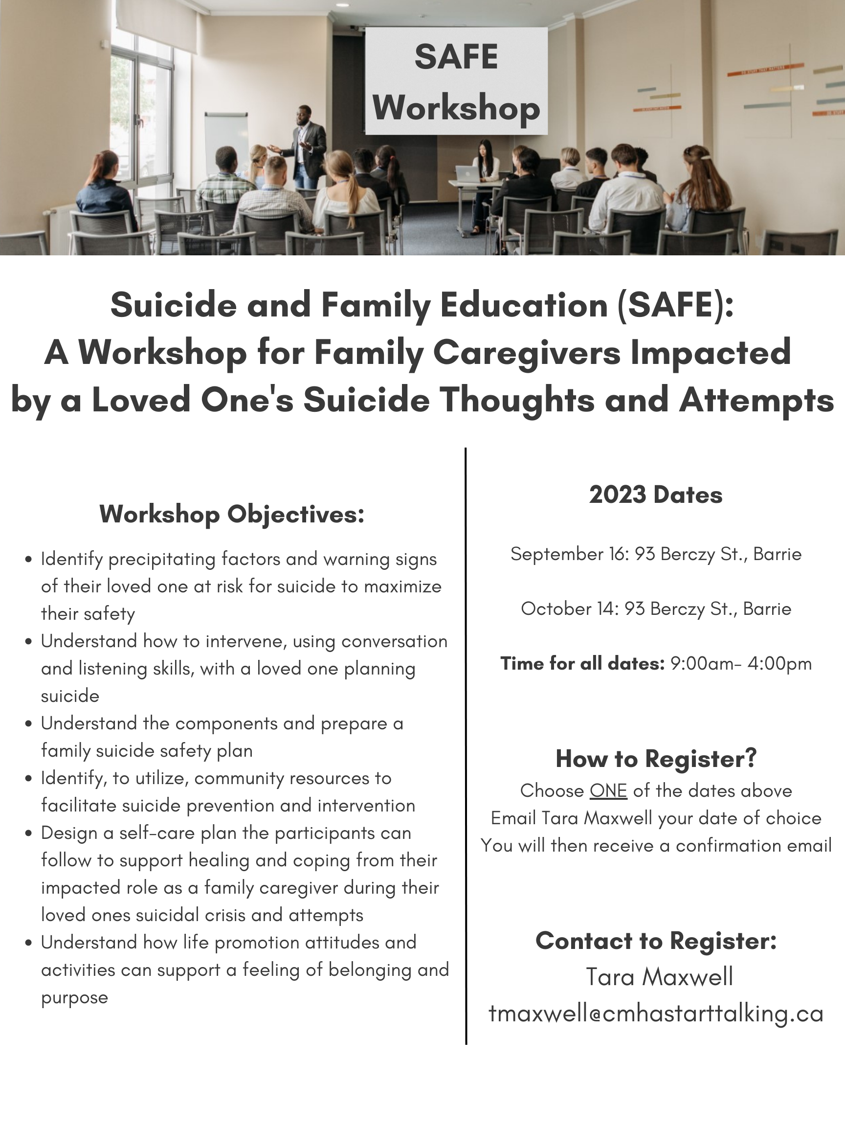SAFE Workshop Poster (Sept & Oct)